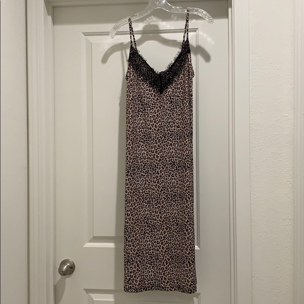 Bershka knit leopard midi dress size S